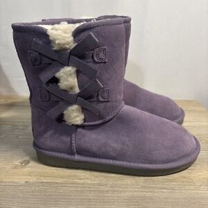 Koolaburra by Ugg Purple‎ Victoria Girls 5 Women's 7 EU 37  Suede Bow Boot